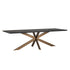 Bonita Parquet Black & Brass Frame Rectangle 8-10 Seater Dining Table Large